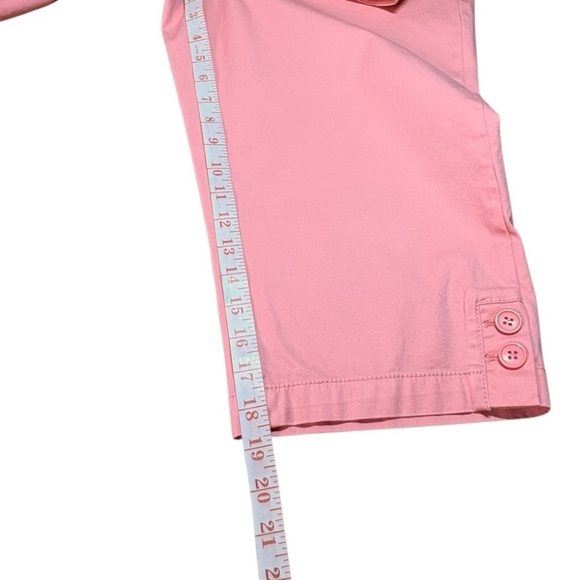 TALBOTS Cotton Pedal Pushers Side and Back Pockets Button Detail at Hem US Sz 14 - Picture 8 of 10